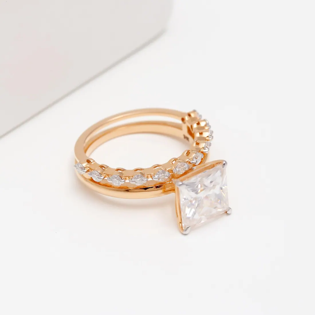 Rose Gold Princess-Cut Solitaire Ring