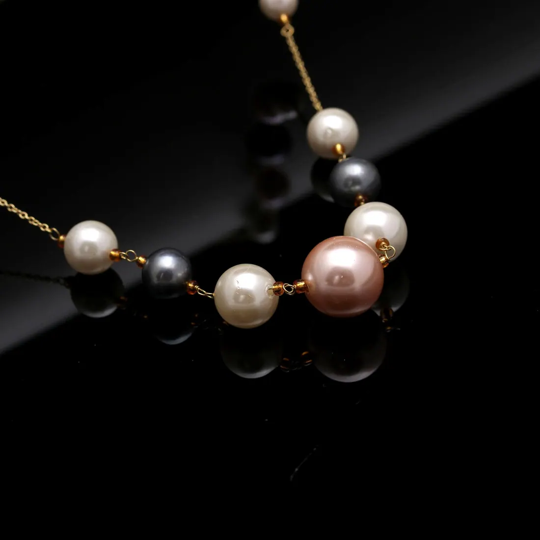 Multi-Pearl Station Necklace