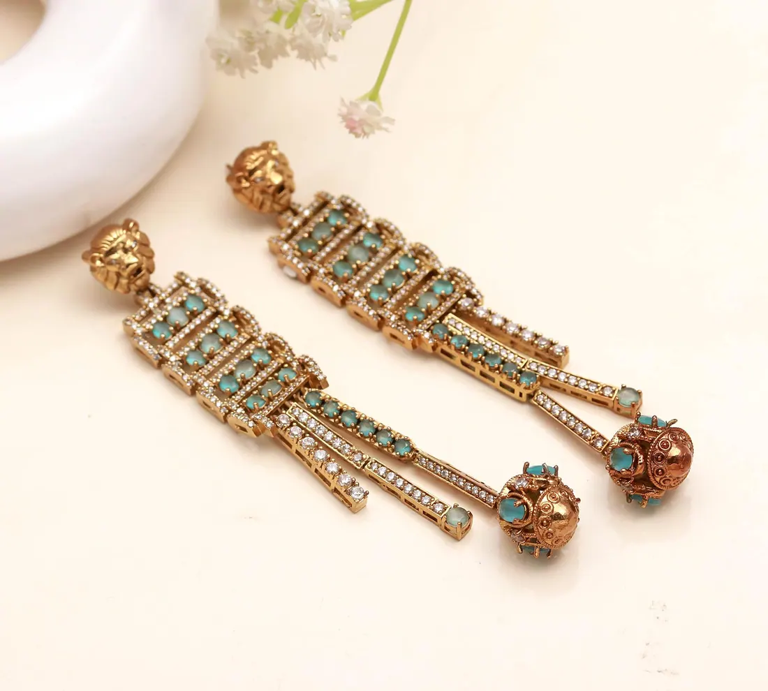 Turquoise Ladder Tassel Earrings